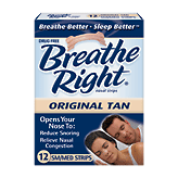 Breath Right&nbsp;Nasal Strips&nbsp;relieves nasal congestion caused by colds & allergies, reduces snoring, drug-free, tan small/medium Full-Size Picture